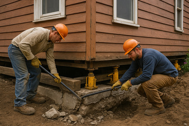 Как проводят замену фундамента под домом?